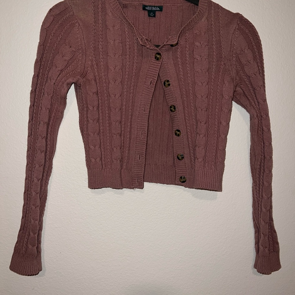 Cable Knit Cardigan Sweater